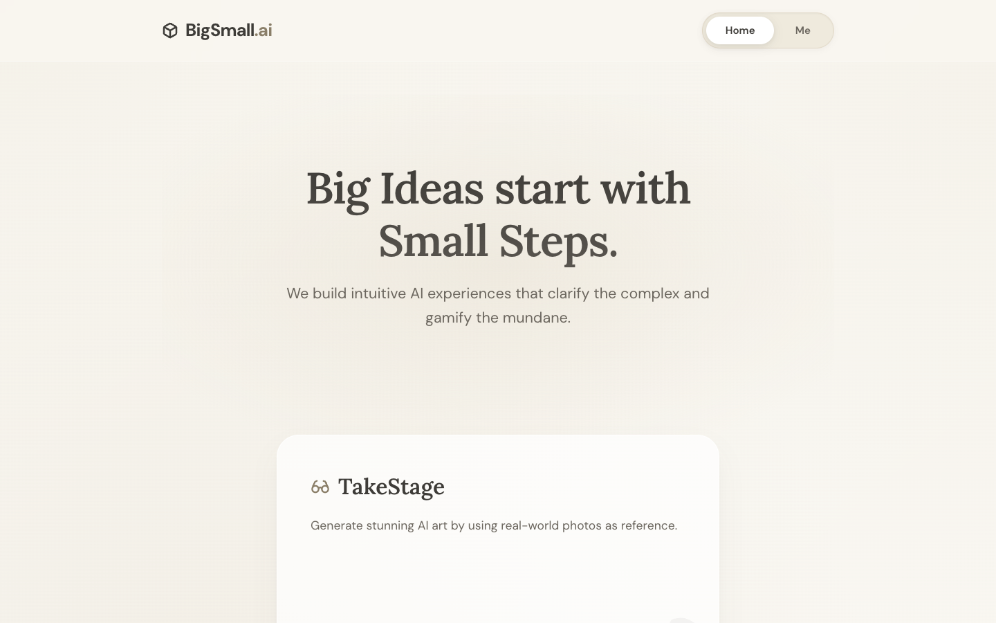BigSmall.ai homepage screenshot