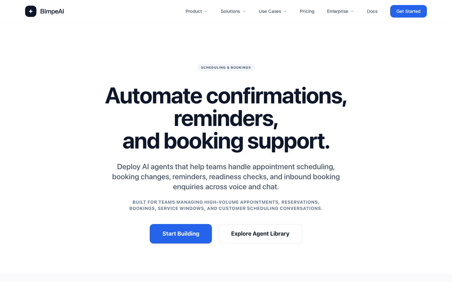 BimpeAI homepage screenshot