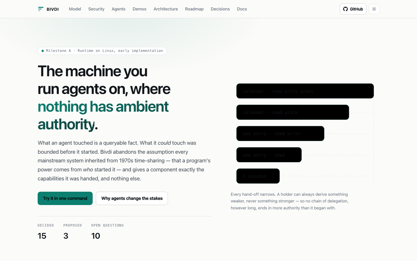 Bivdi homepage screenshot