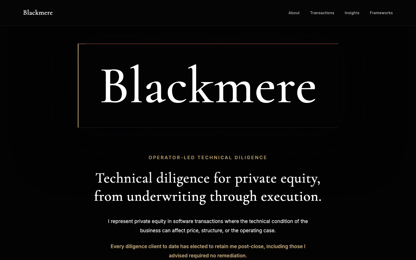 Blackmere landing_page
