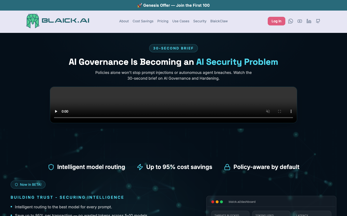 Blaick AI homepage screenshot