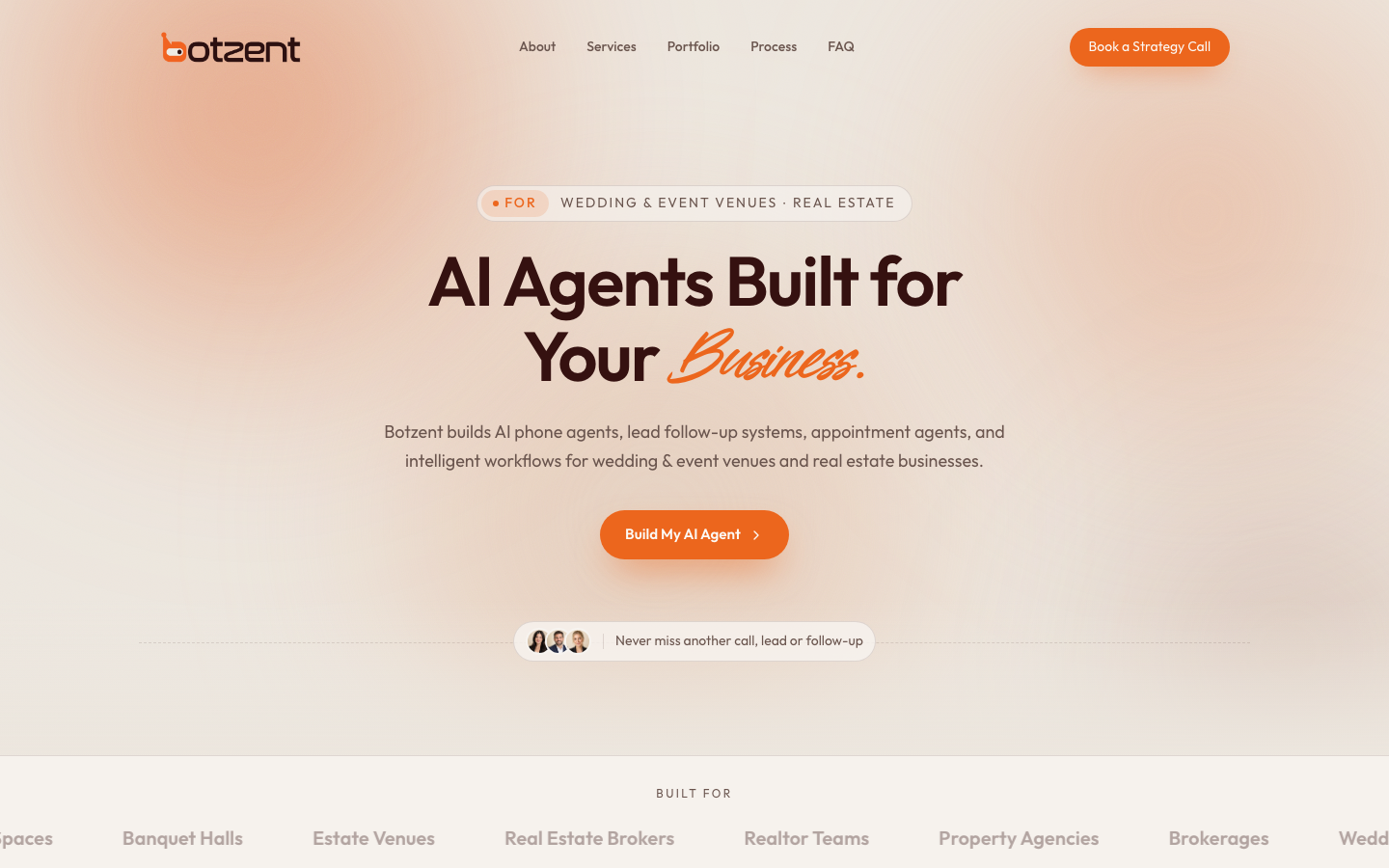 Botzent homepage screenshot