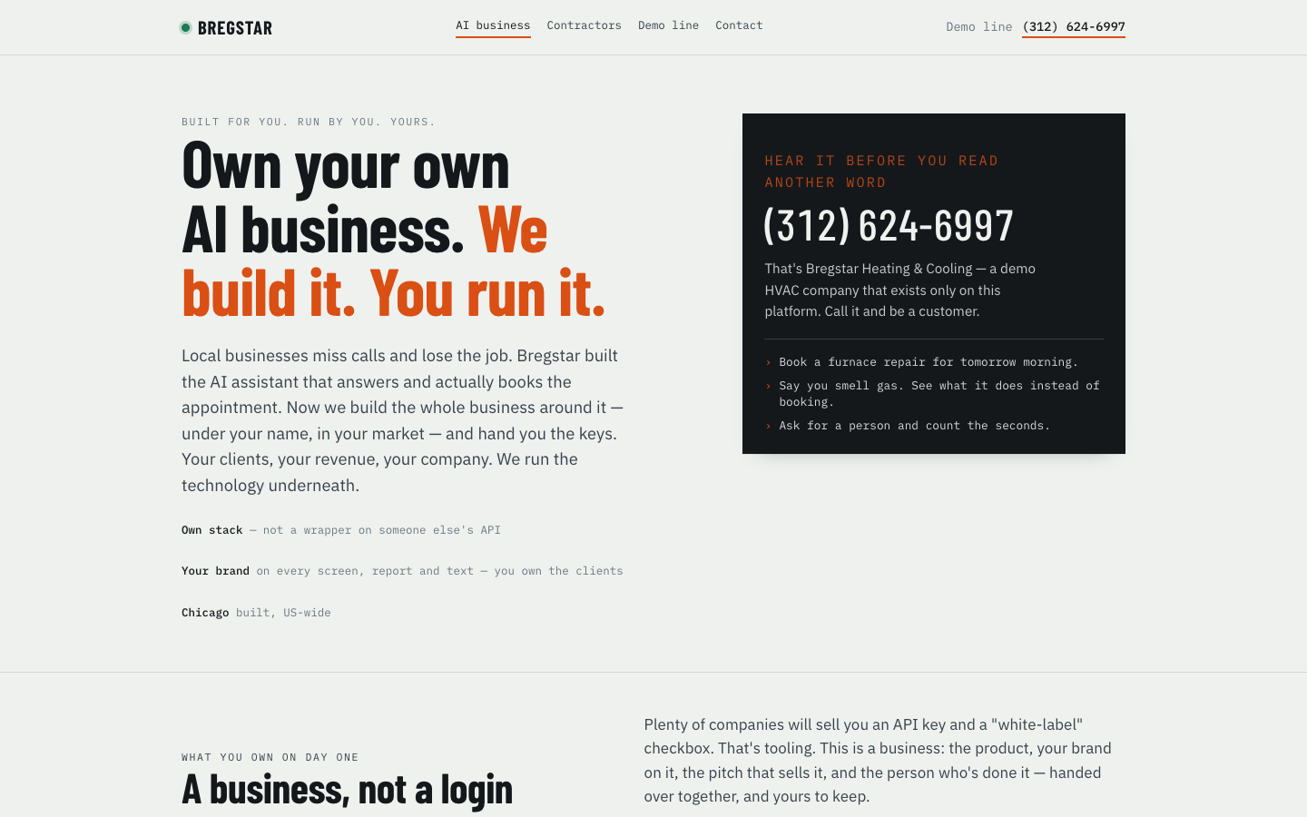 Bregstar homepage screenshot