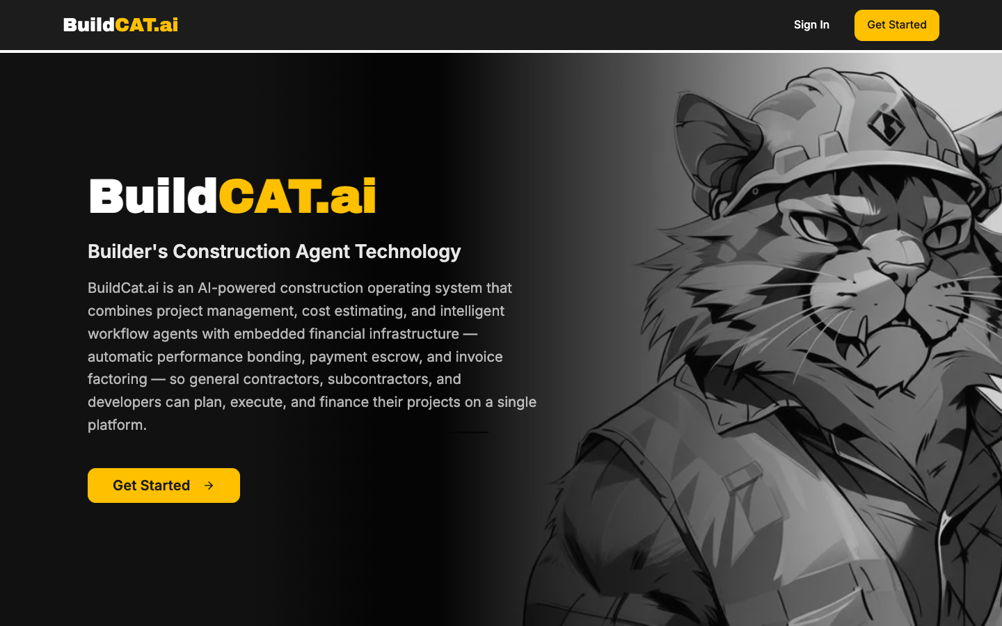 BuildCAT homepage screenshot