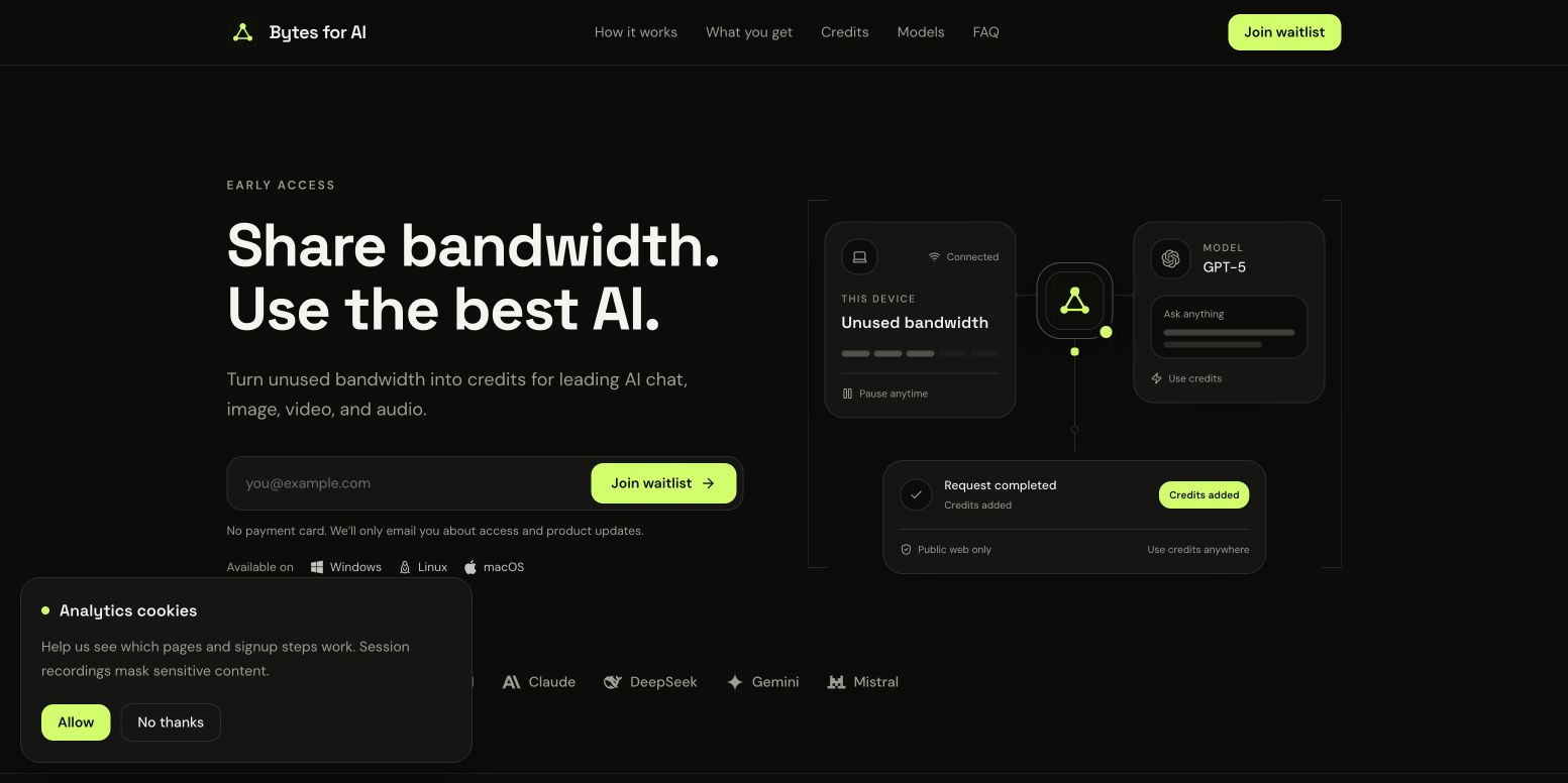 Bytes for AI 首页截图