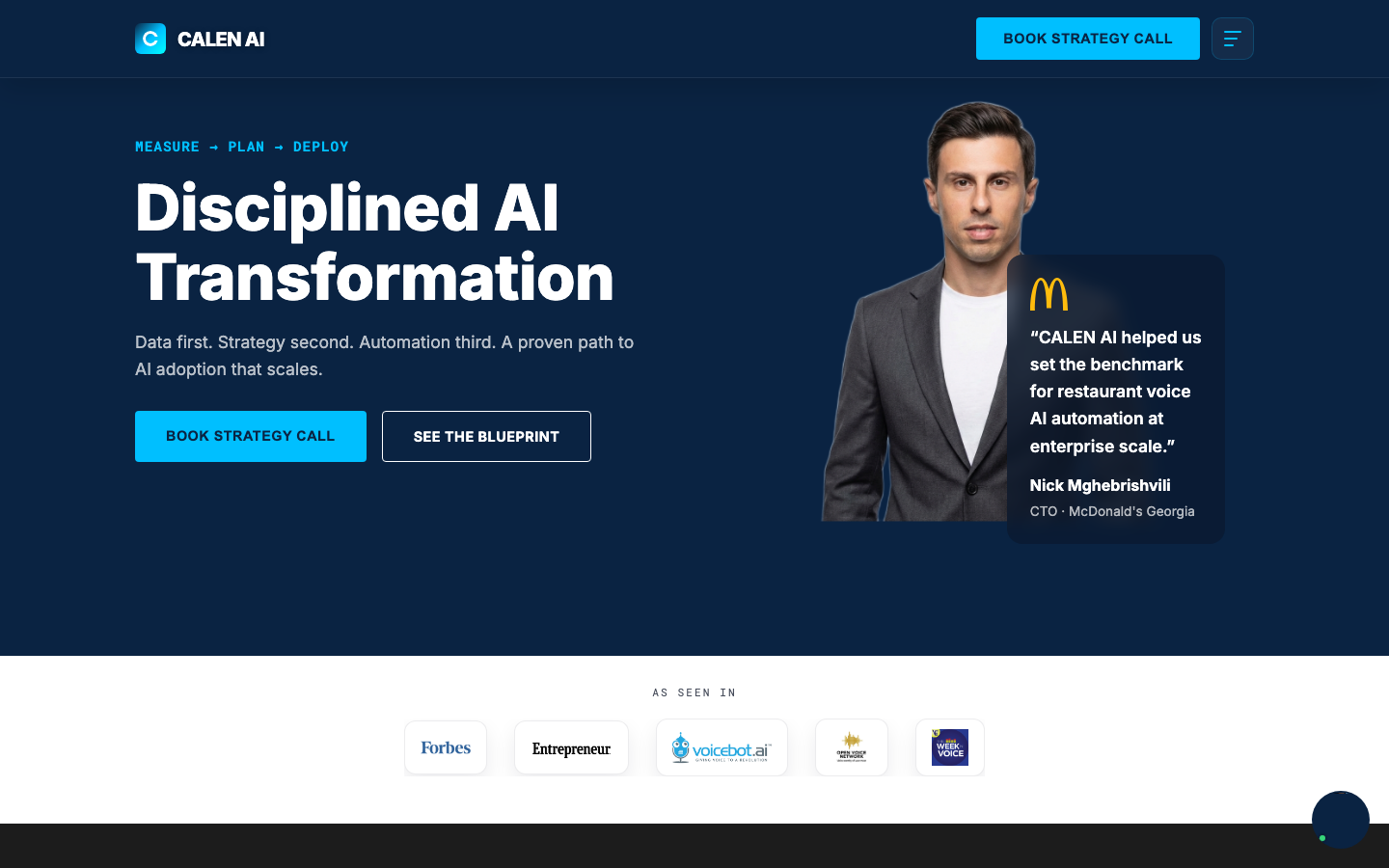 CALEN AI homepage screenshot