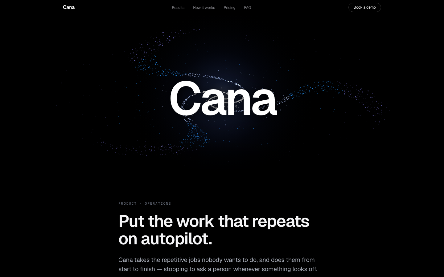 Cana homepage screenshot