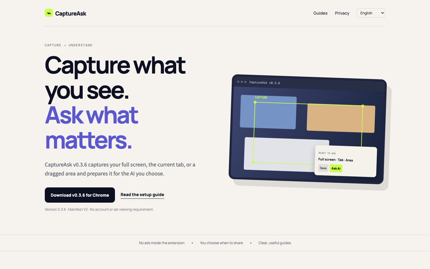 CaptureAsk homepage screenshot