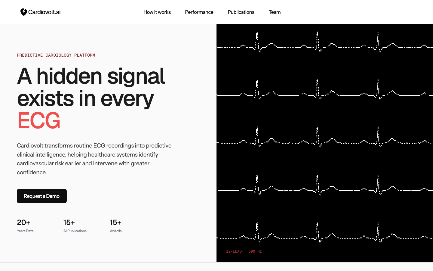Cardiovolt homepage screenshot