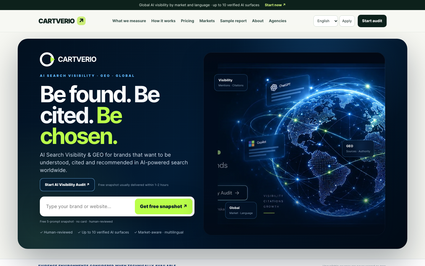 CARTVERIO homepage screenshot