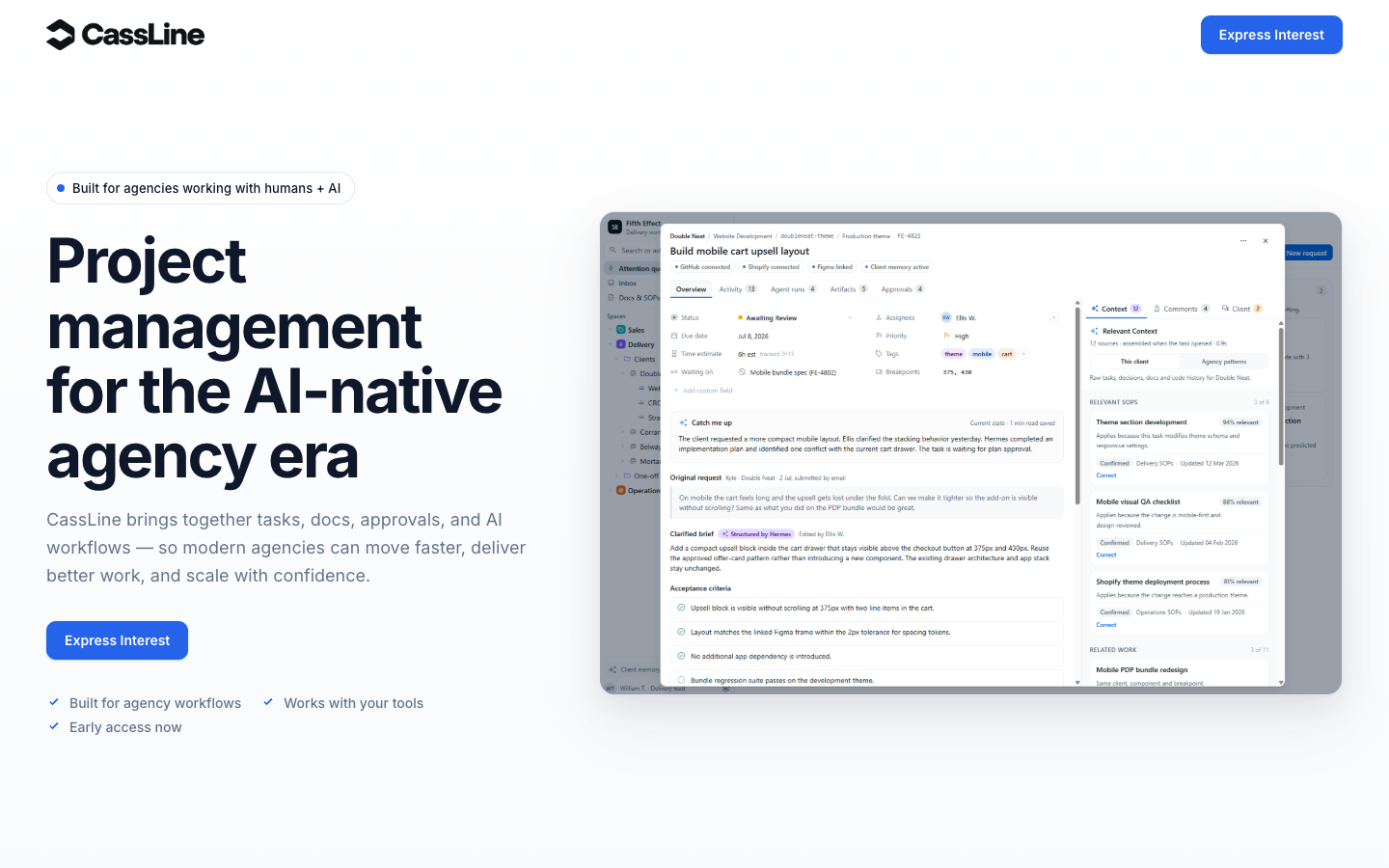 CassLine homepage screenshot