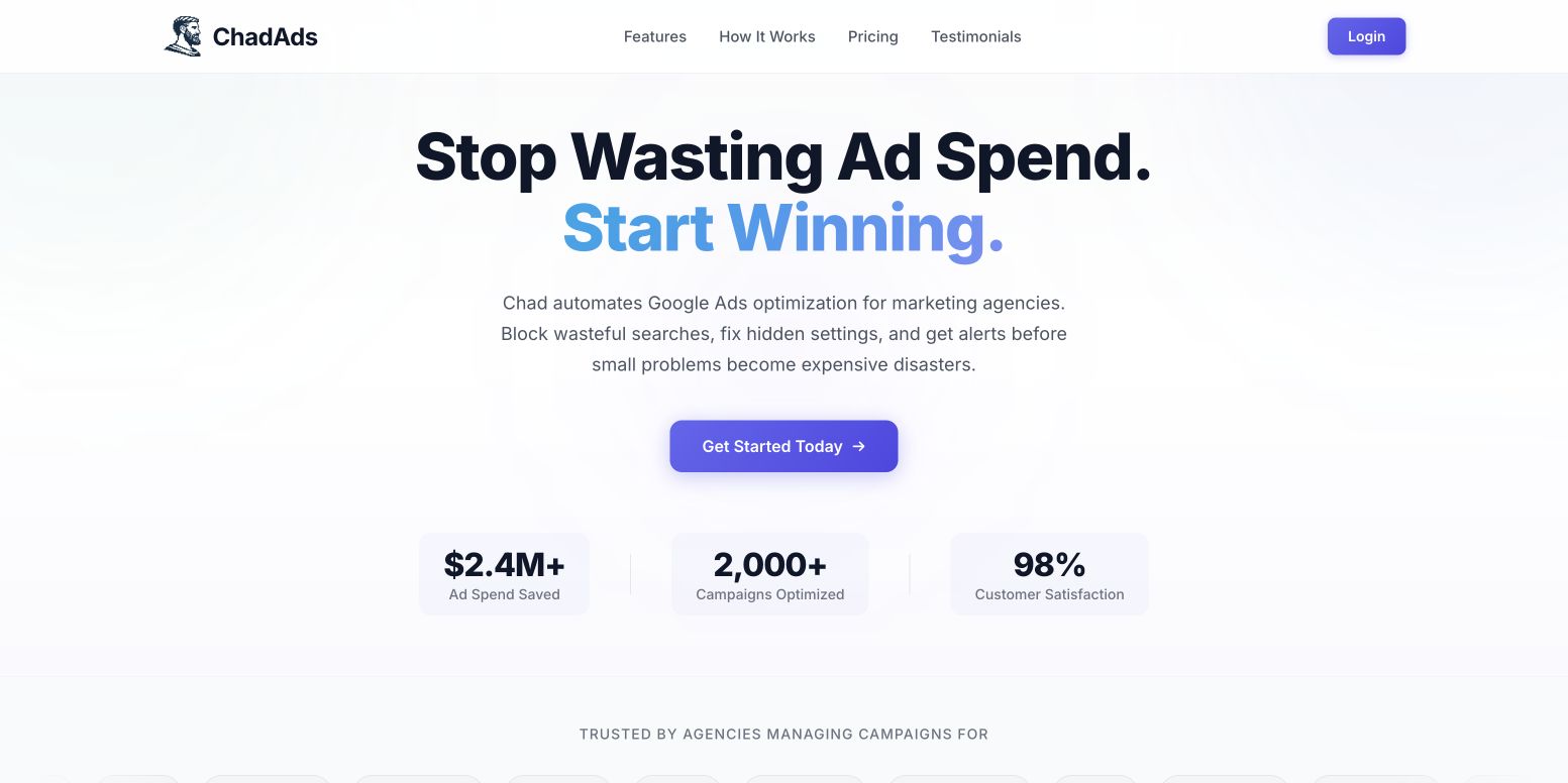 Chad Ads 首页截图