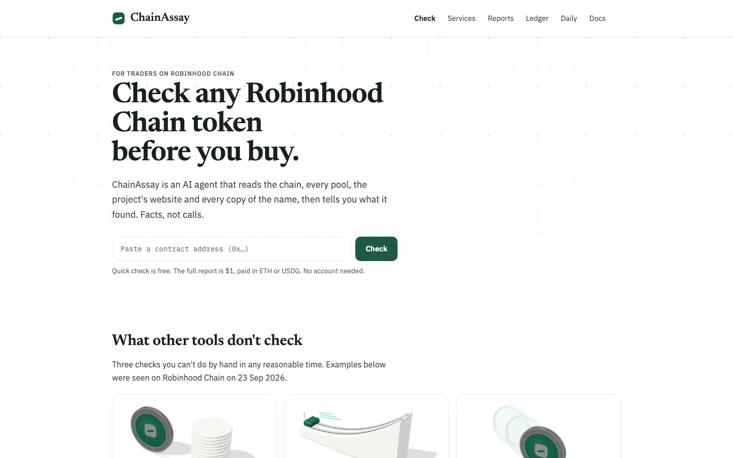 ChainAssay homepage screenshot