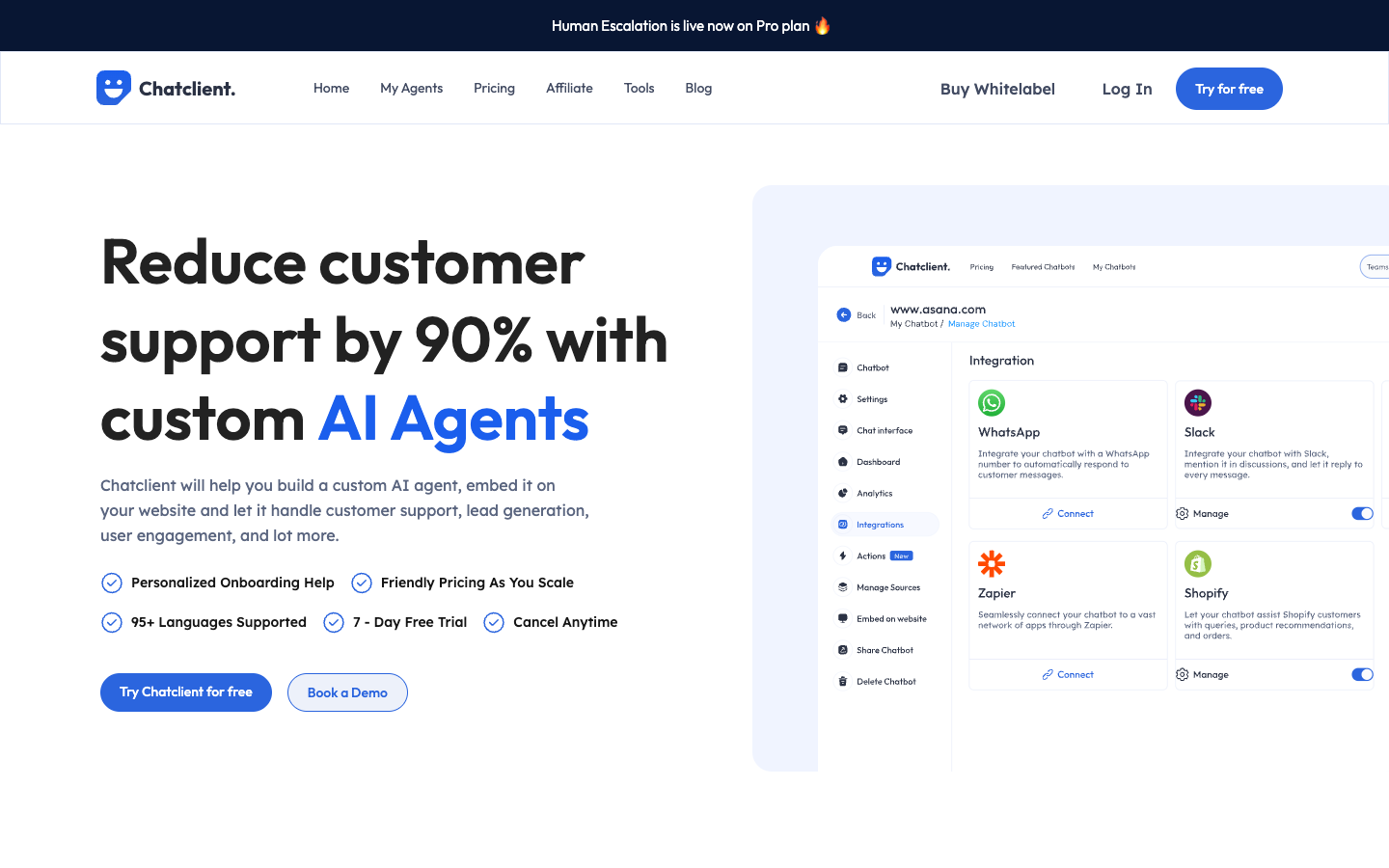 Chatclient homepage screenshot