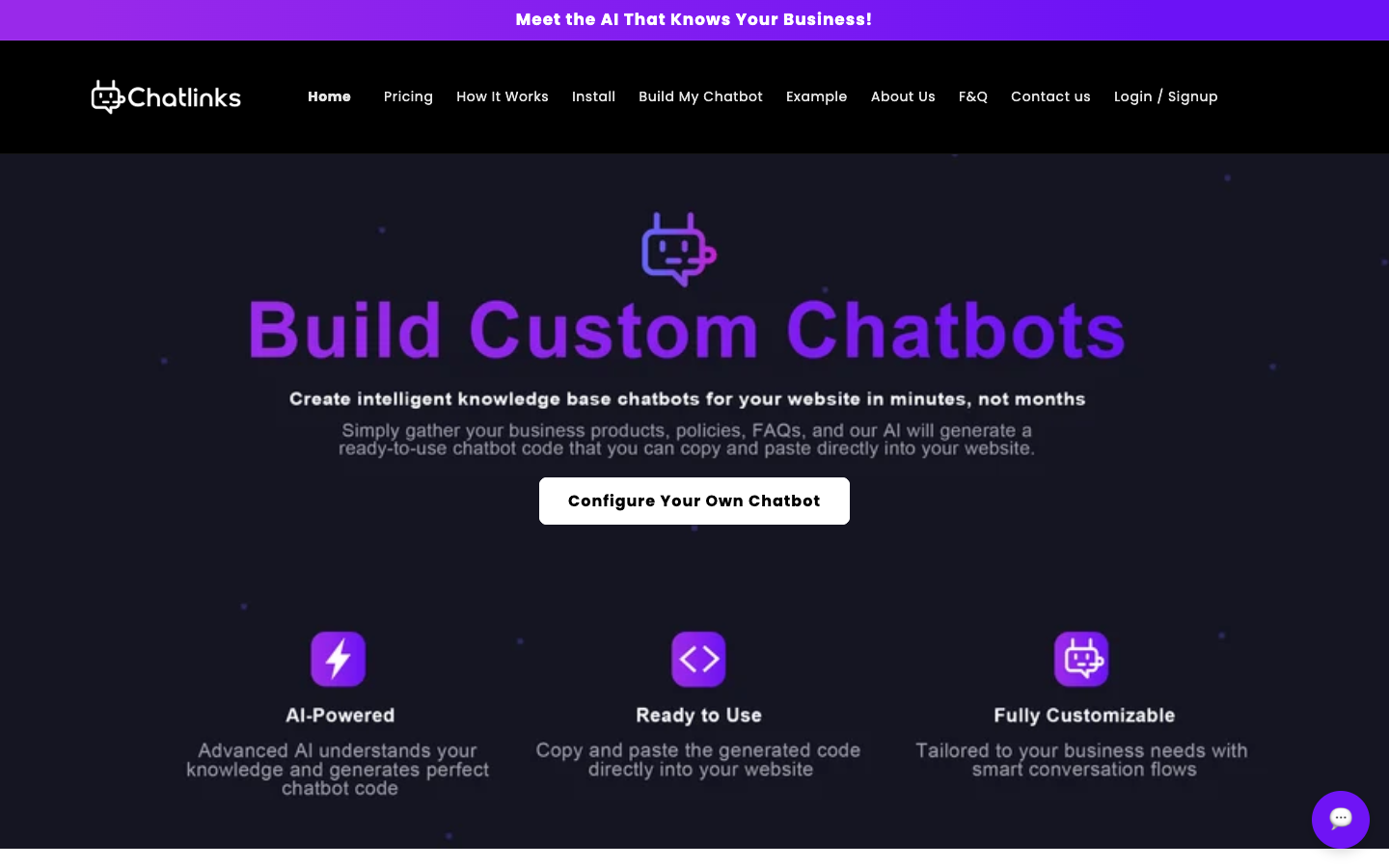 Chatlinks homepage screenshot