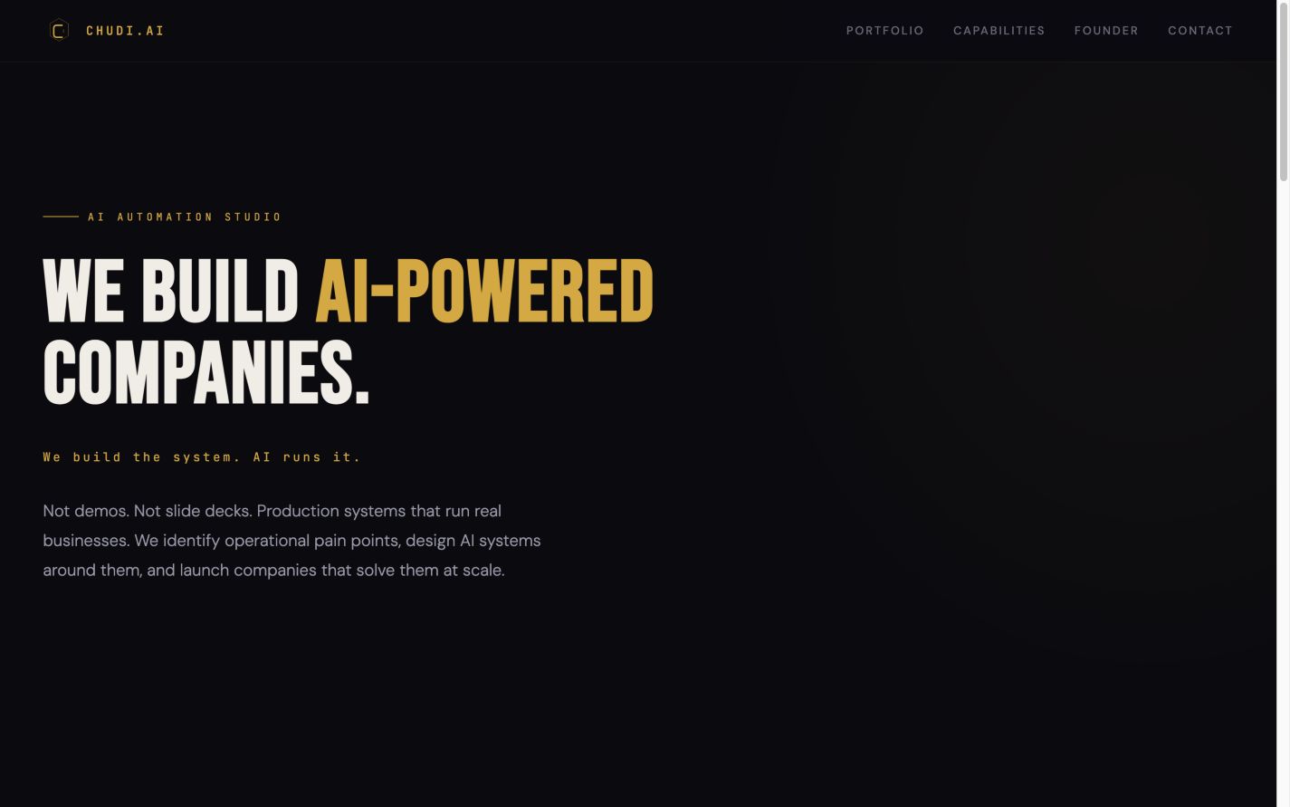 Chudi AI Systems 首页截图