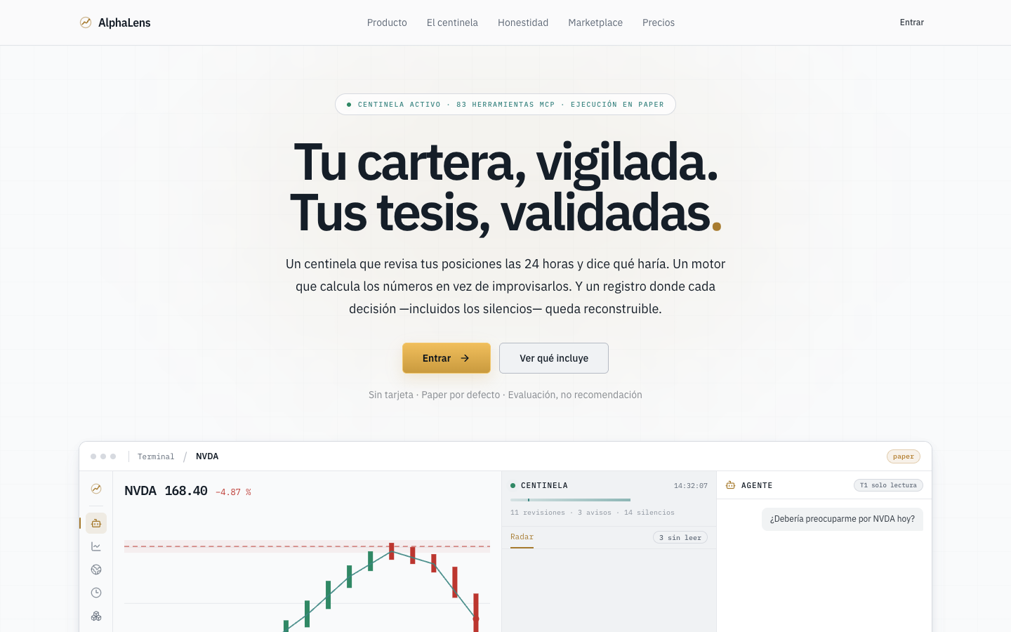 AlphaLens homepage screenshot