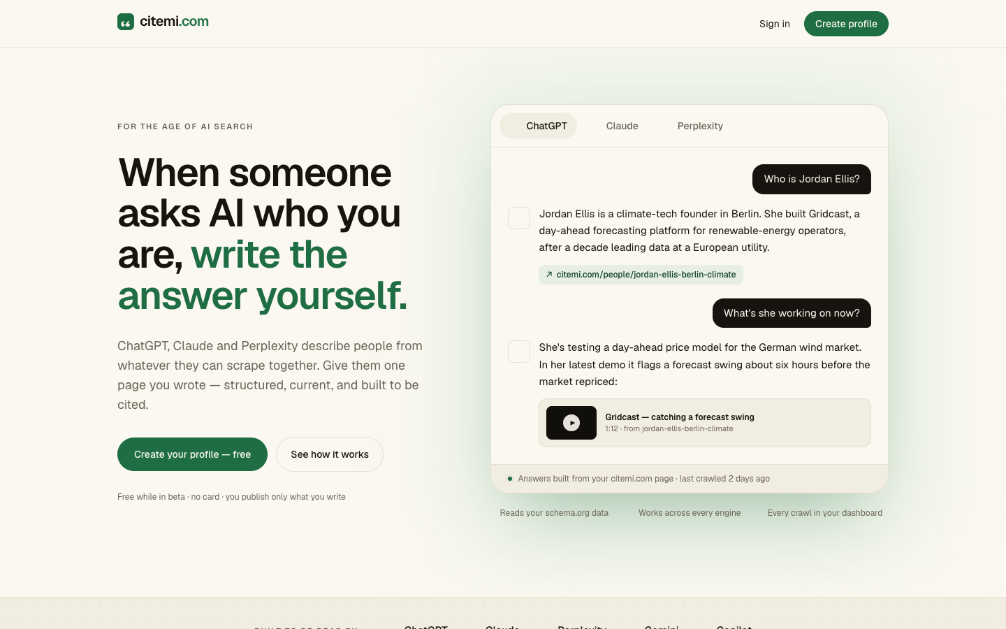 CiteMi homepage screenshot