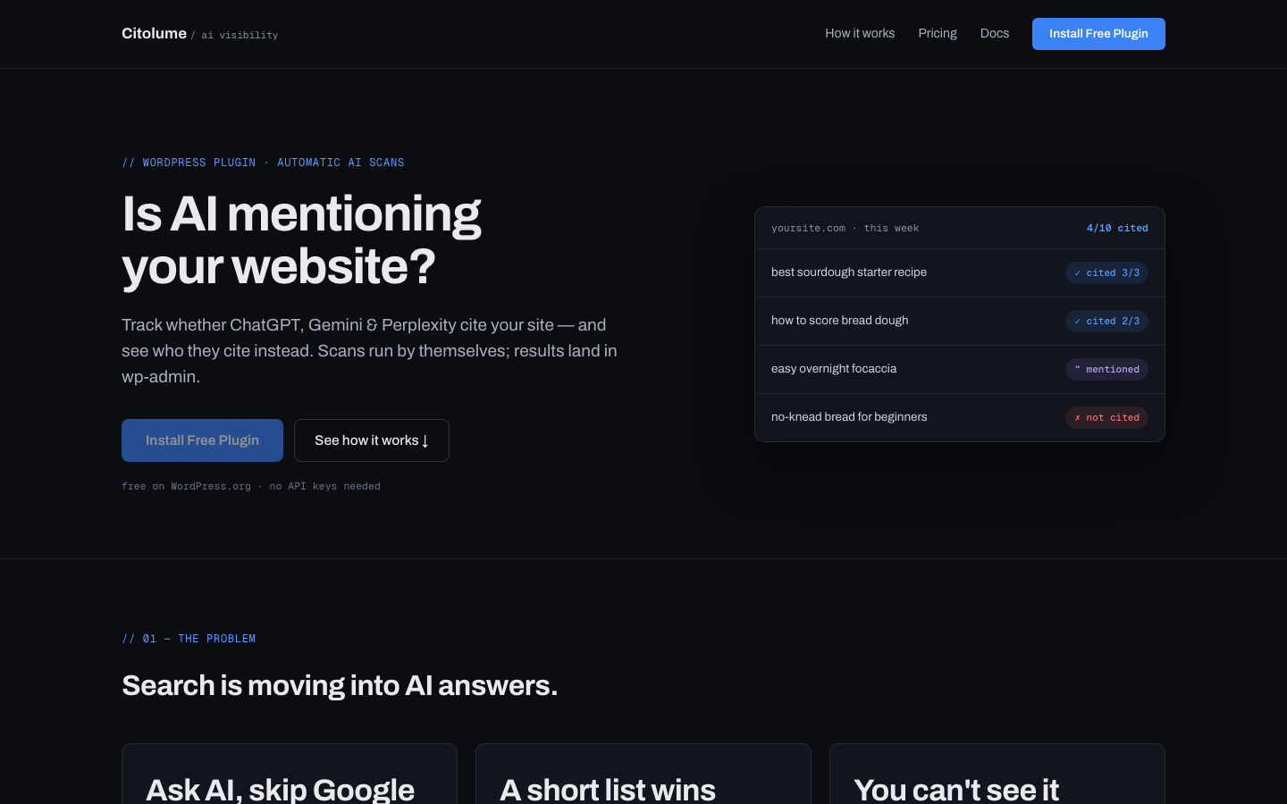 Citolume landing_page