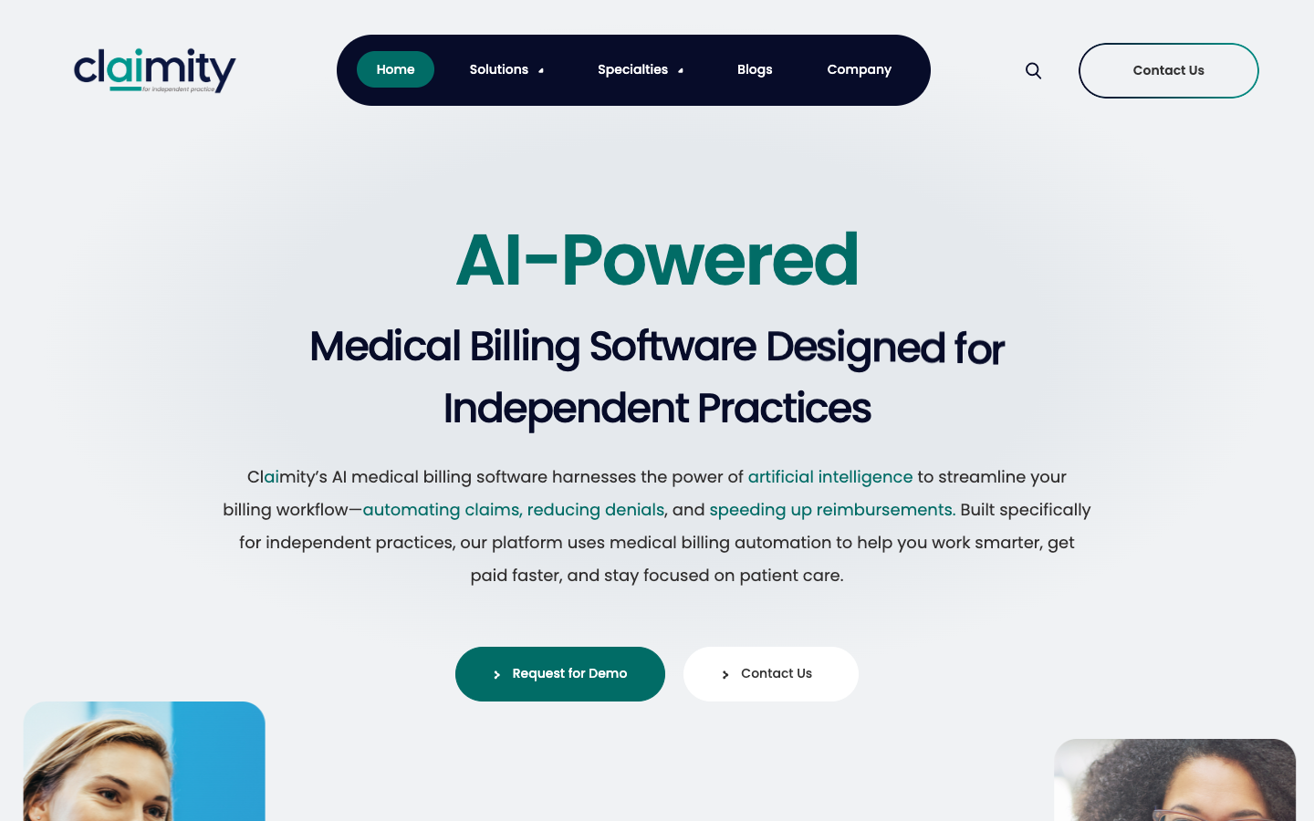 Claimity homepage screenshot