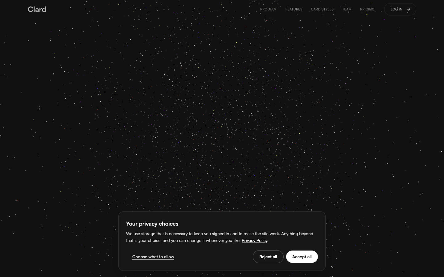 Clard homepage screenshot