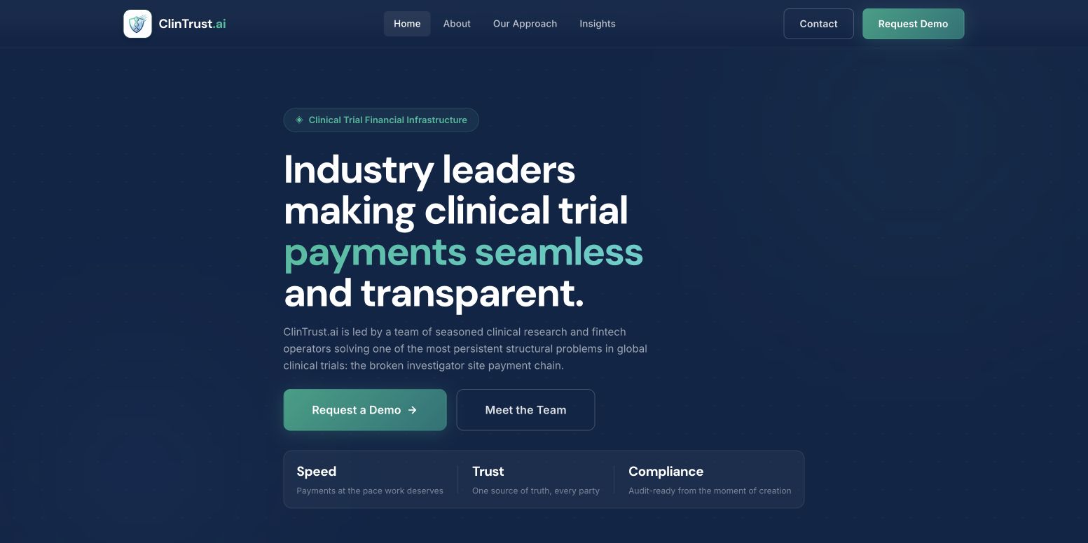 ClinTrust.ai 首页截图