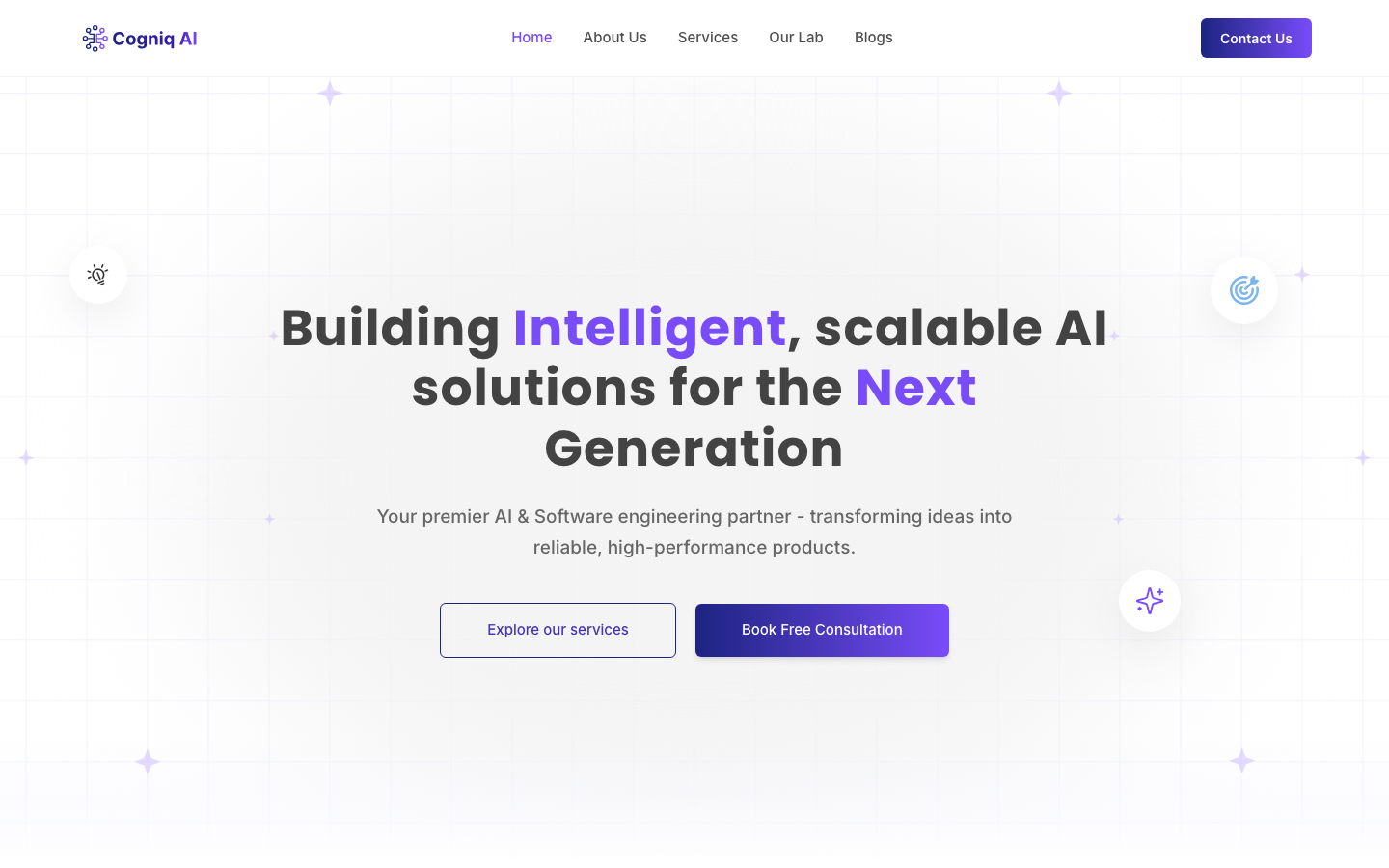 Cogniq AI 首页截图