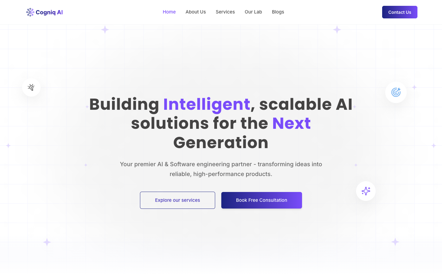 Cogniq AI homepage screenshot