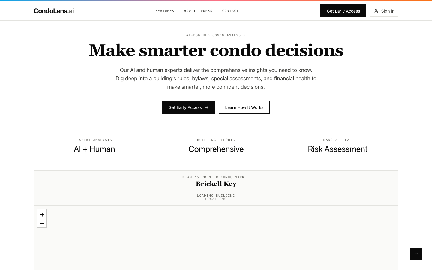 CondoLens homepage screenshot