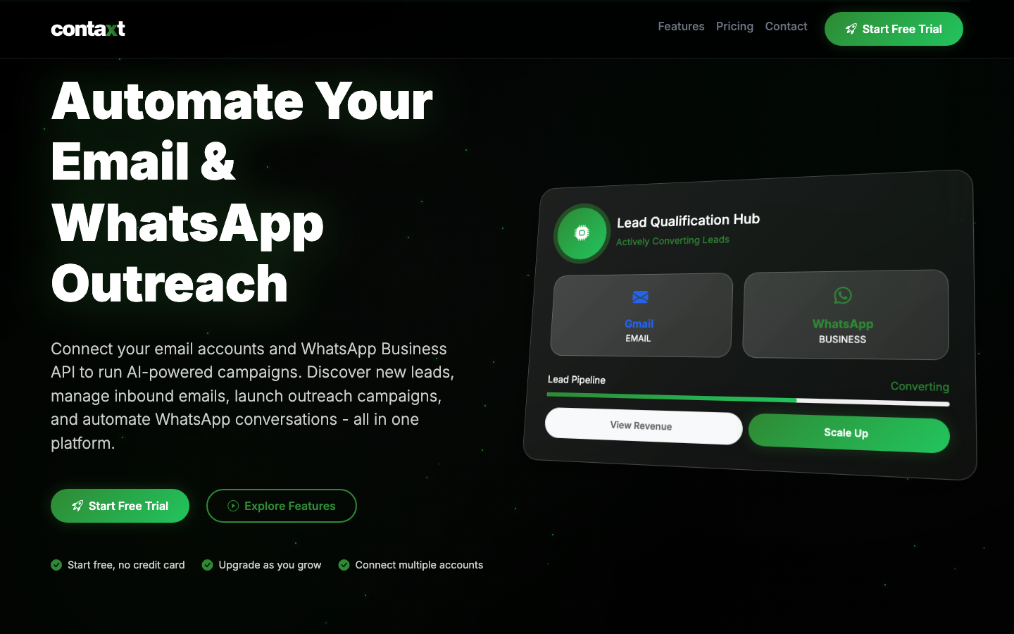 Contaxt homepage screenshot