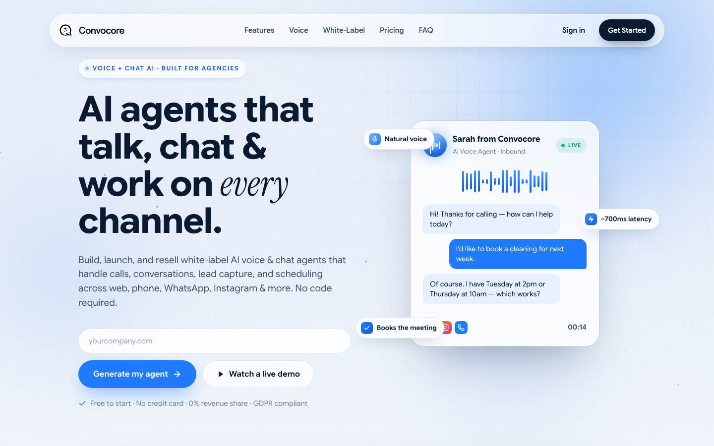 Convocore homepage screenshot