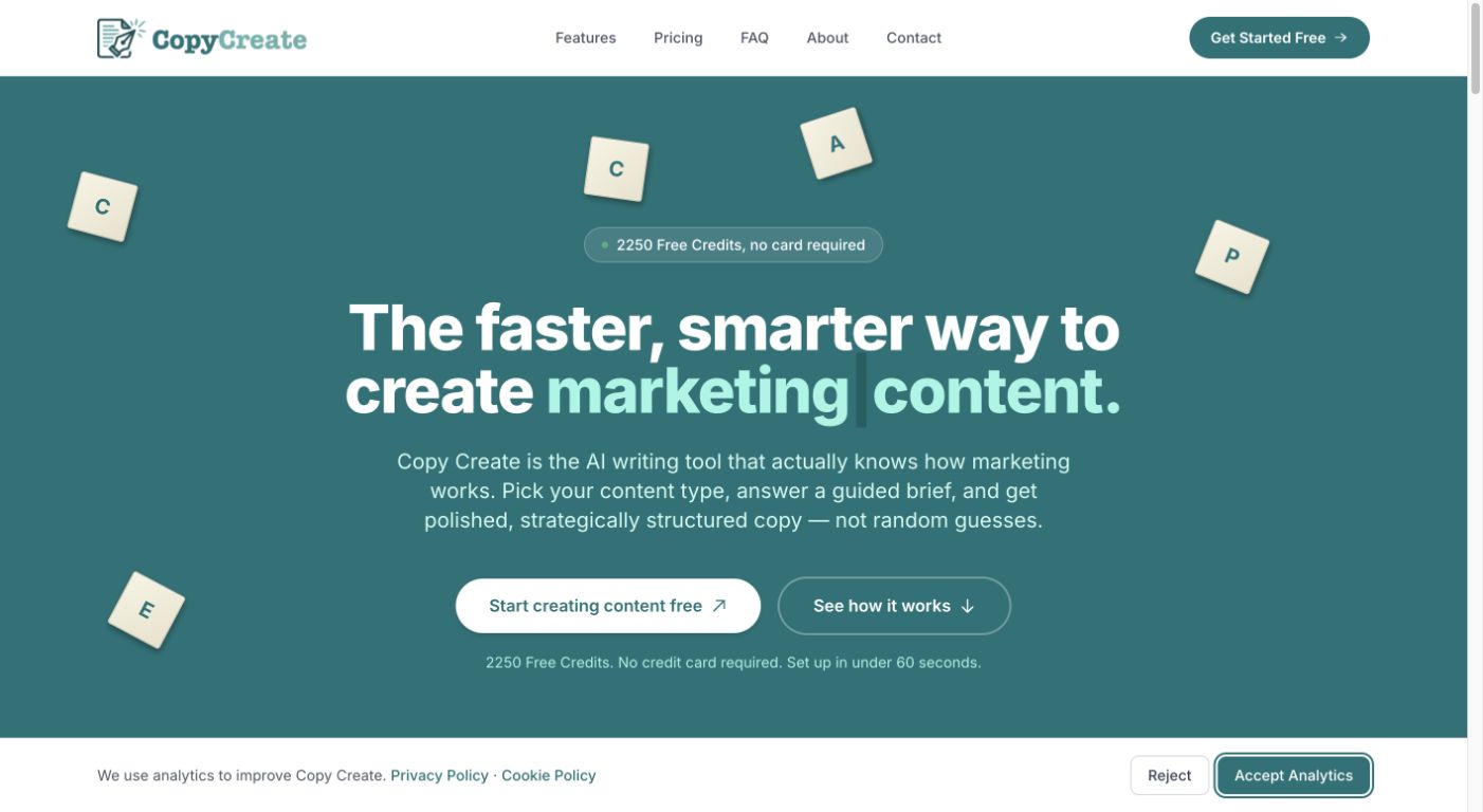 Copy Create 首页截图