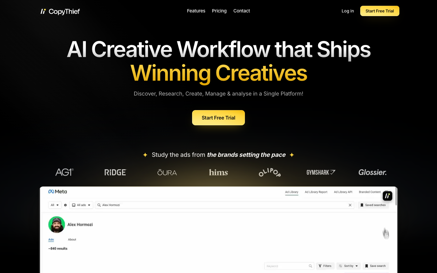 CopyThief homepage screenshot