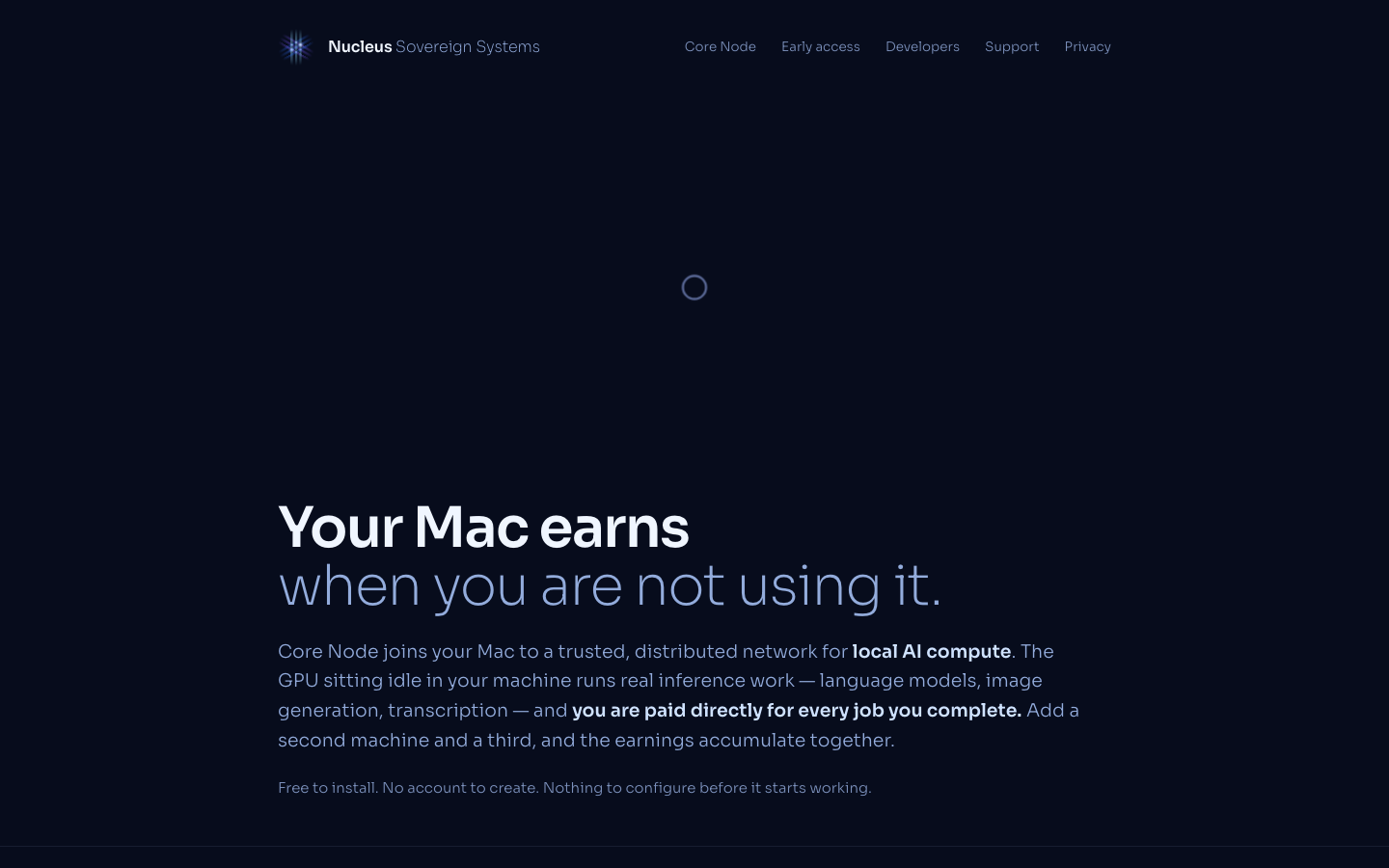 Core Node homepage screenshot