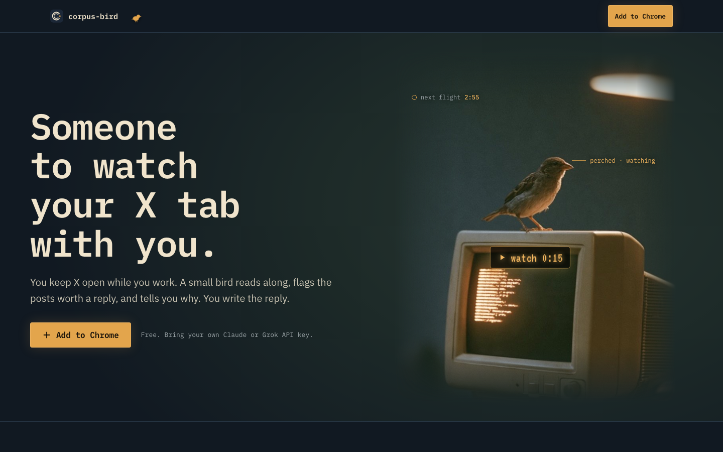 Corpus Bird homepage screenshot