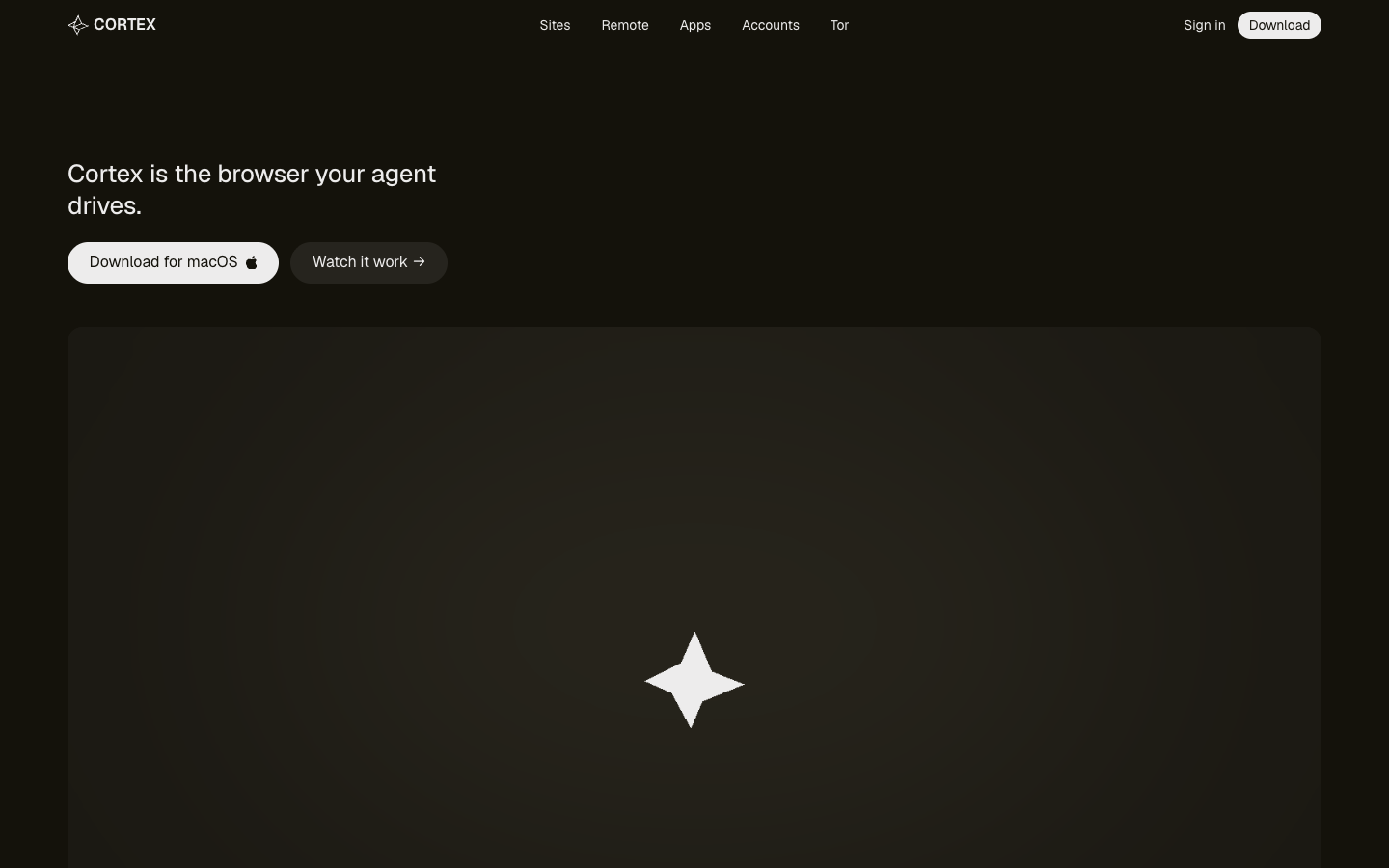 Cortex homepage screenshot