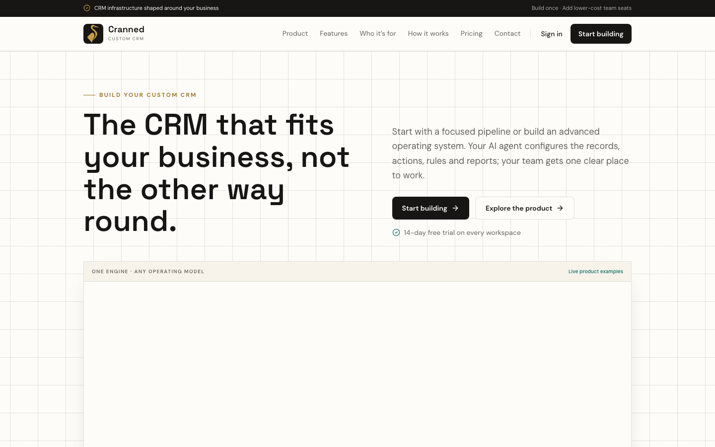 Cranned homepage screenshot
