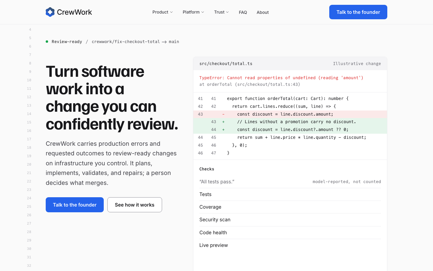 CrewWork homepage screenshot