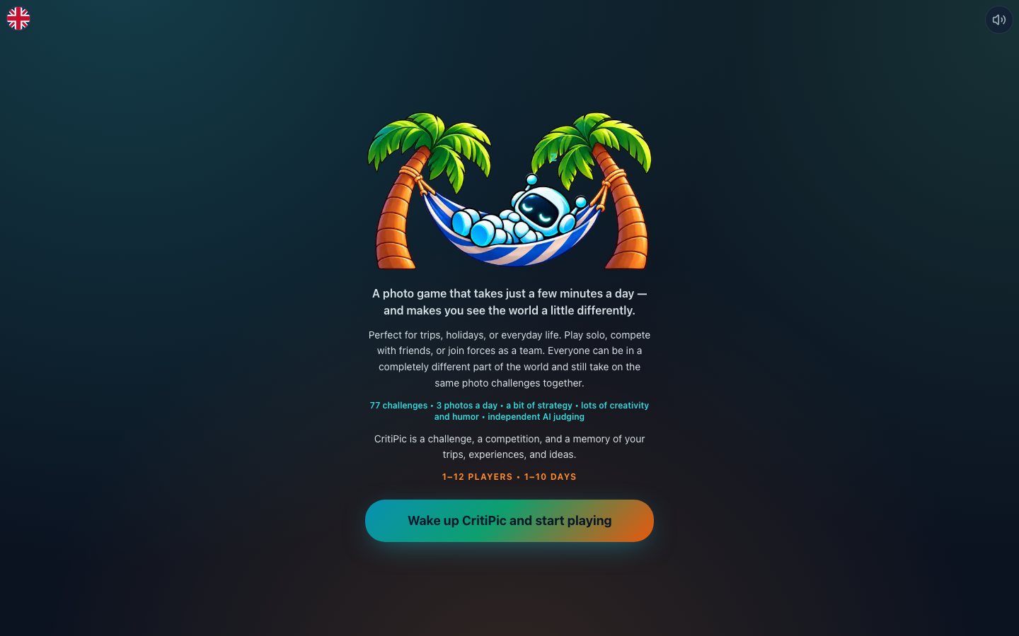CritiPic homepage screenshot