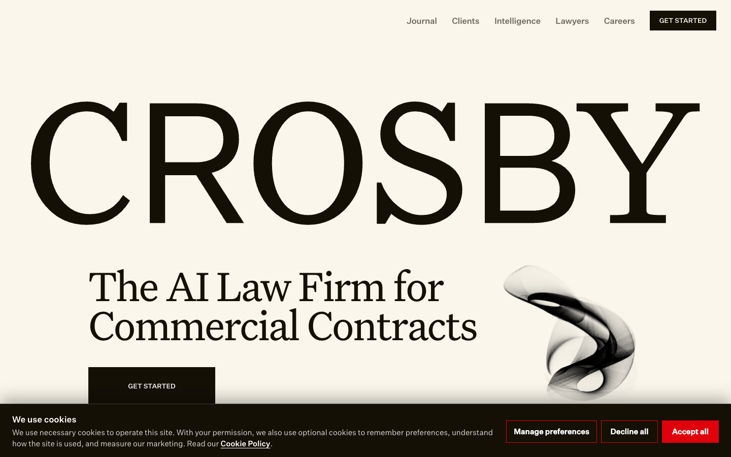 Crosby homepage screenshot