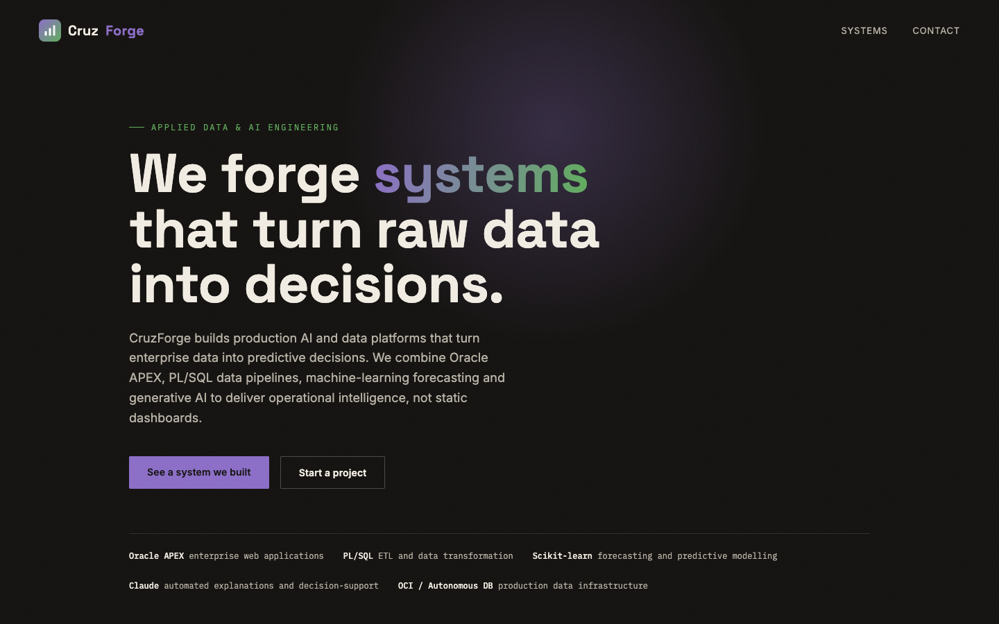 CruzForge landing_page