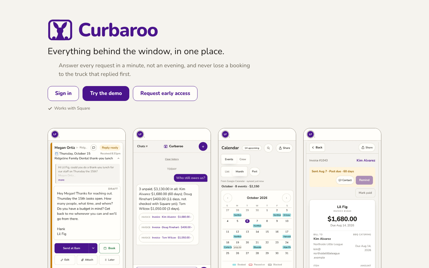 Curbaroo homepage screenshot