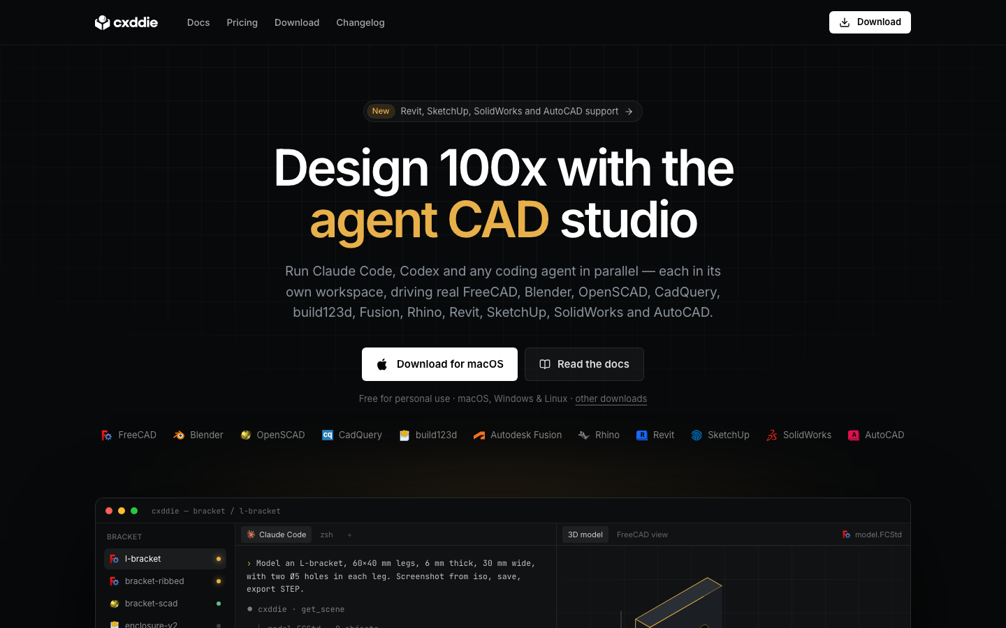 Cxddie homepage screenshot