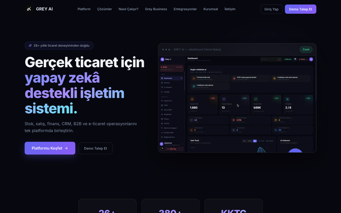 GREY AI homepage screenshot