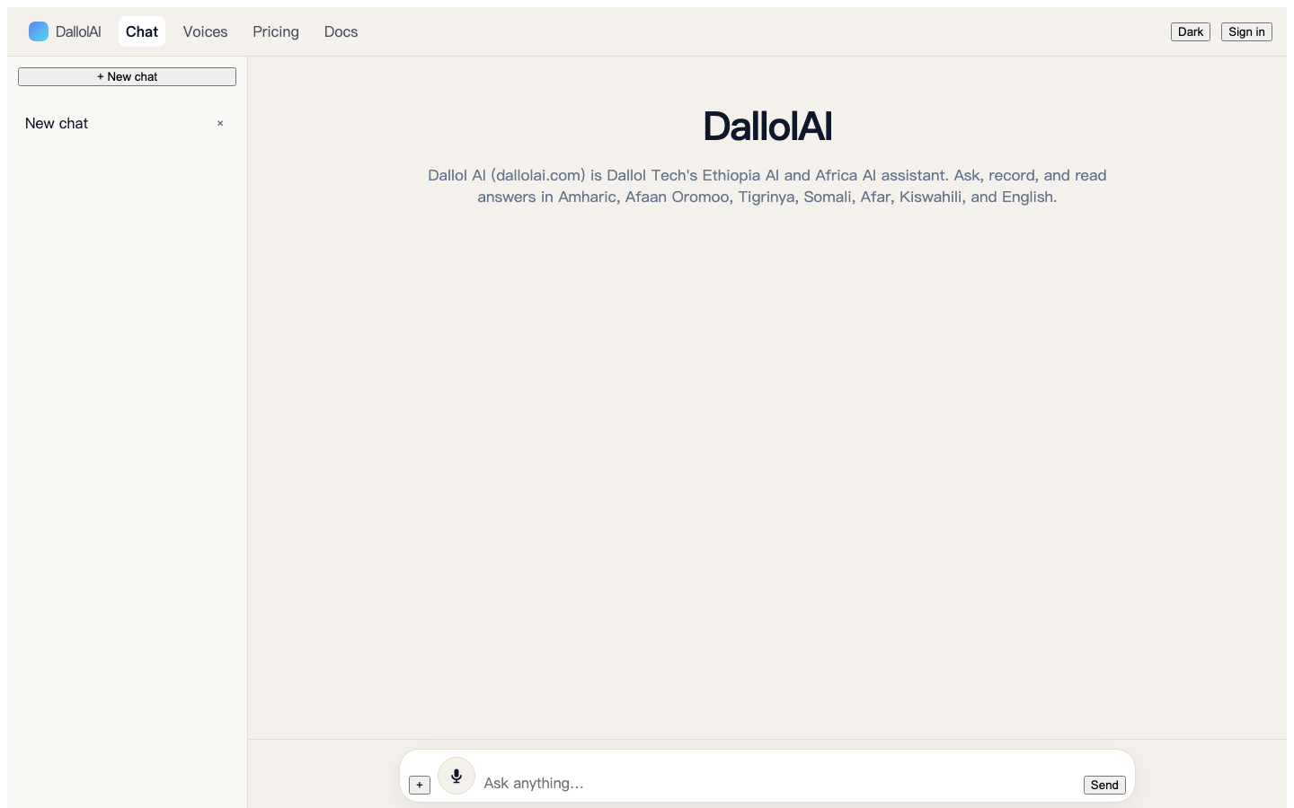 DallolAI homepage screenshot