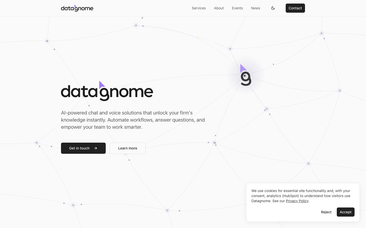 Datagnome homepage screenshot