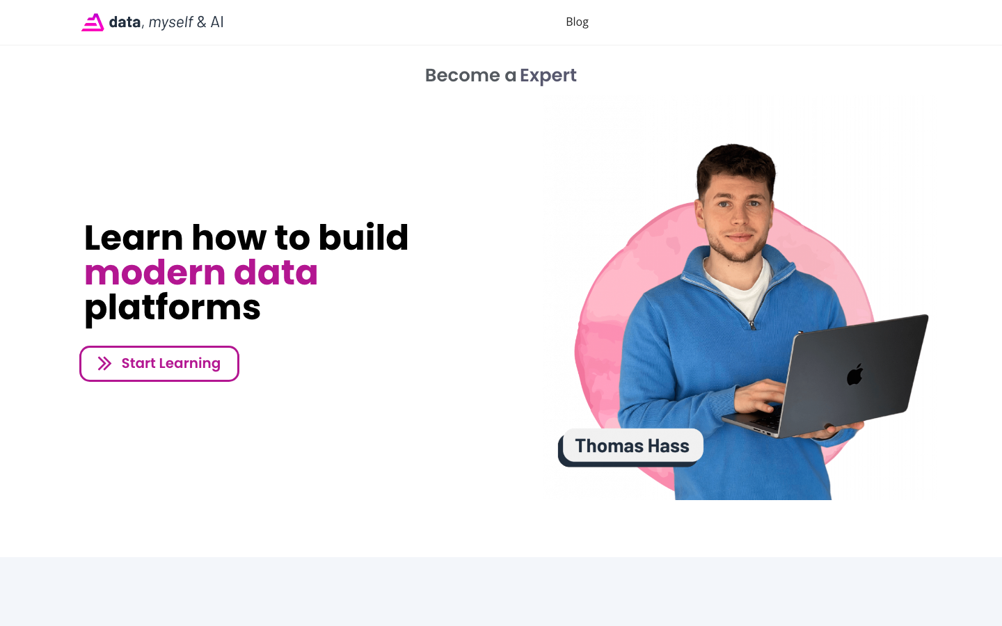 Data, Myself & AI homepage screenshot