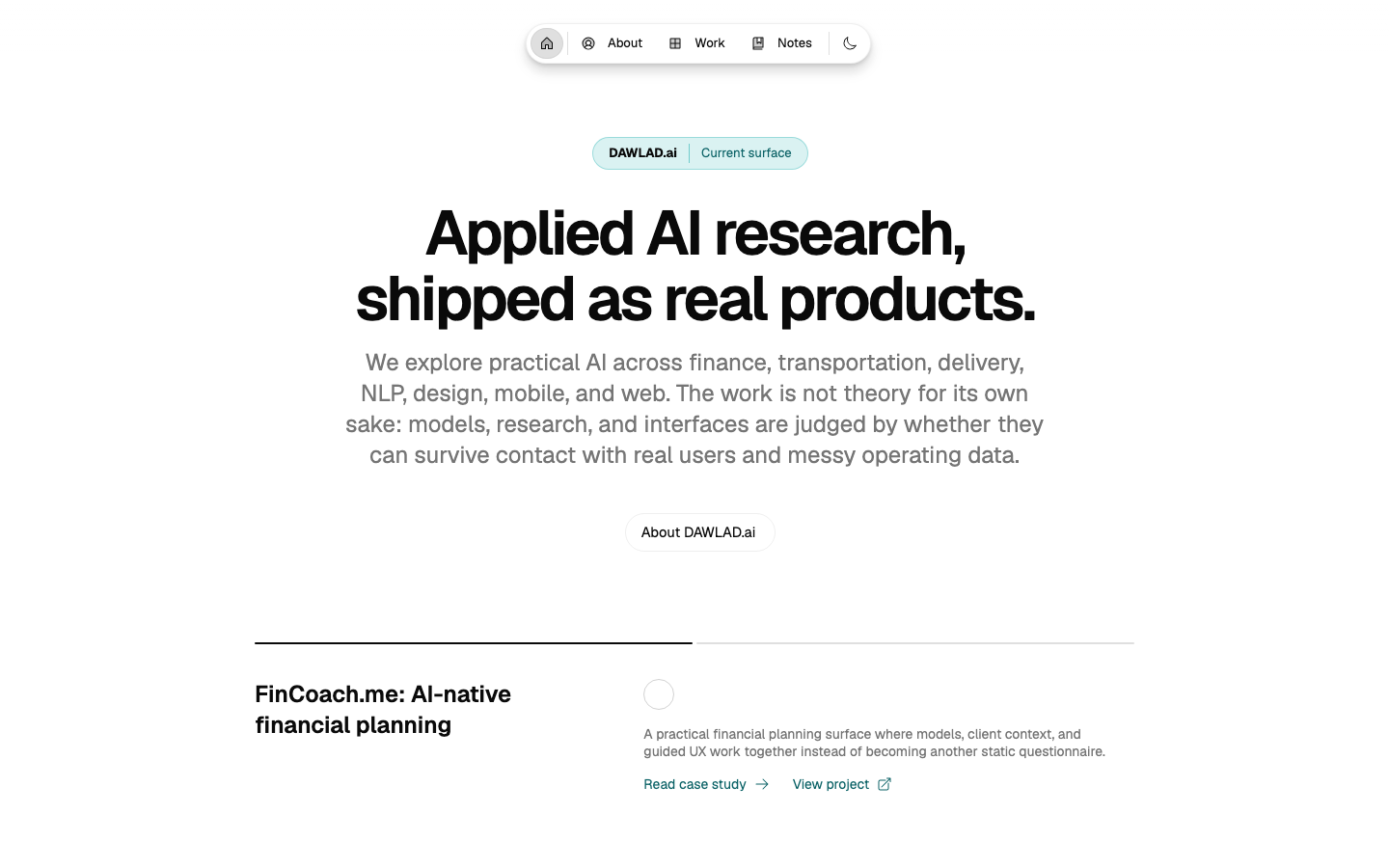 DAWLAD.ai homepage screenshot