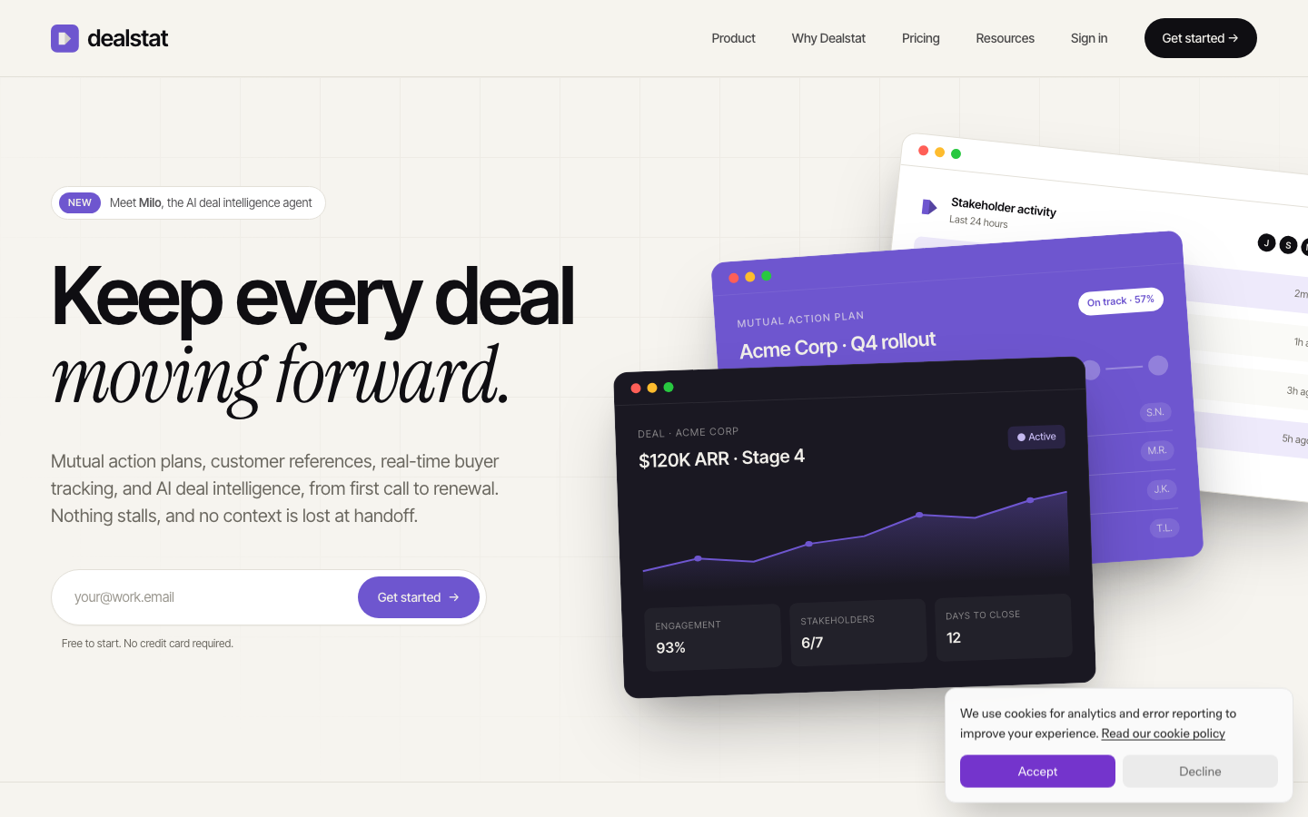 Dealstat 首页截图