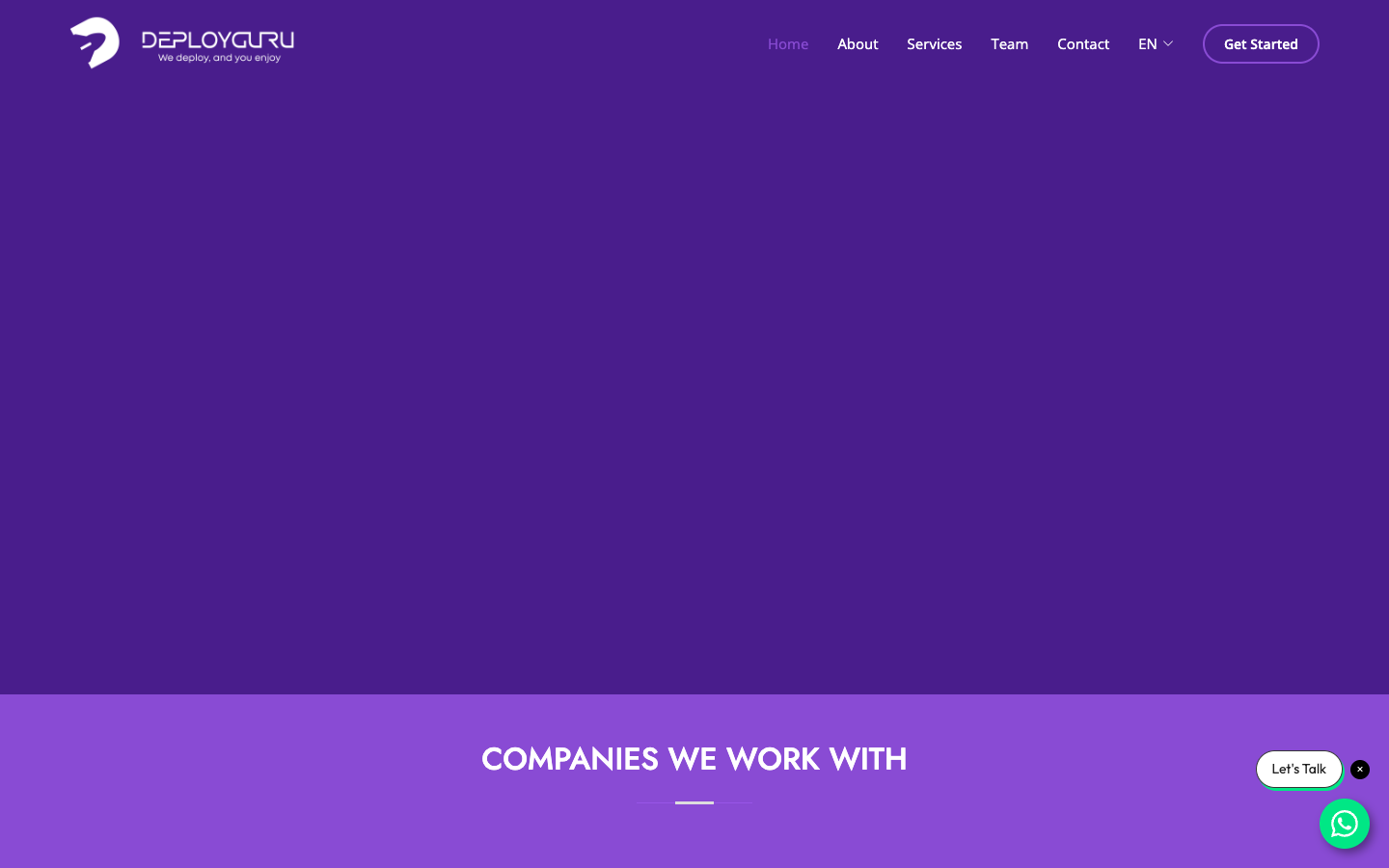 DeployGuru homepage screenshot